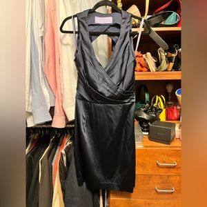 Vera Wang Lavender Label Navy Blue Satin Mini Cocktail Dress